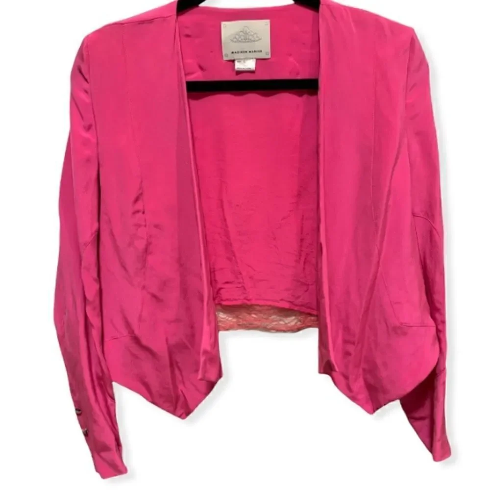 MADISON MARCUS 100% Silk Bright Pink Jacket